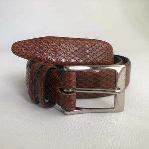 Bill Lavin Soft Collection Men's Snakeskin Embossed Leather Belt - 39" - 43"